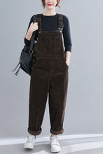 Load image into Gallery viewer, Retro Brown Corduroy Overalls Women C1830
