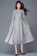 Load image into Gallery viewer, Princess Line grey wool dress C1026
