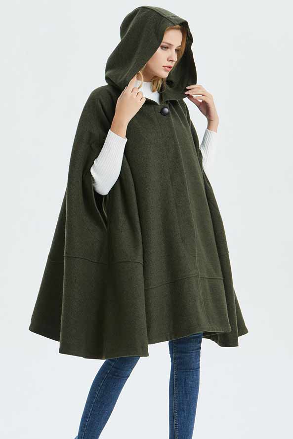 Women's wool cape coat for winter C1331