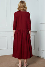 Load image into Gallery viewer, Asymmetrical Linen Maxi Dress C1415
