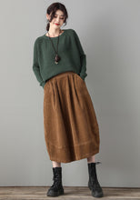 Load image into Gallery viewer, Elastic Waist Casual Corduroy Maxi Skirt C1800
