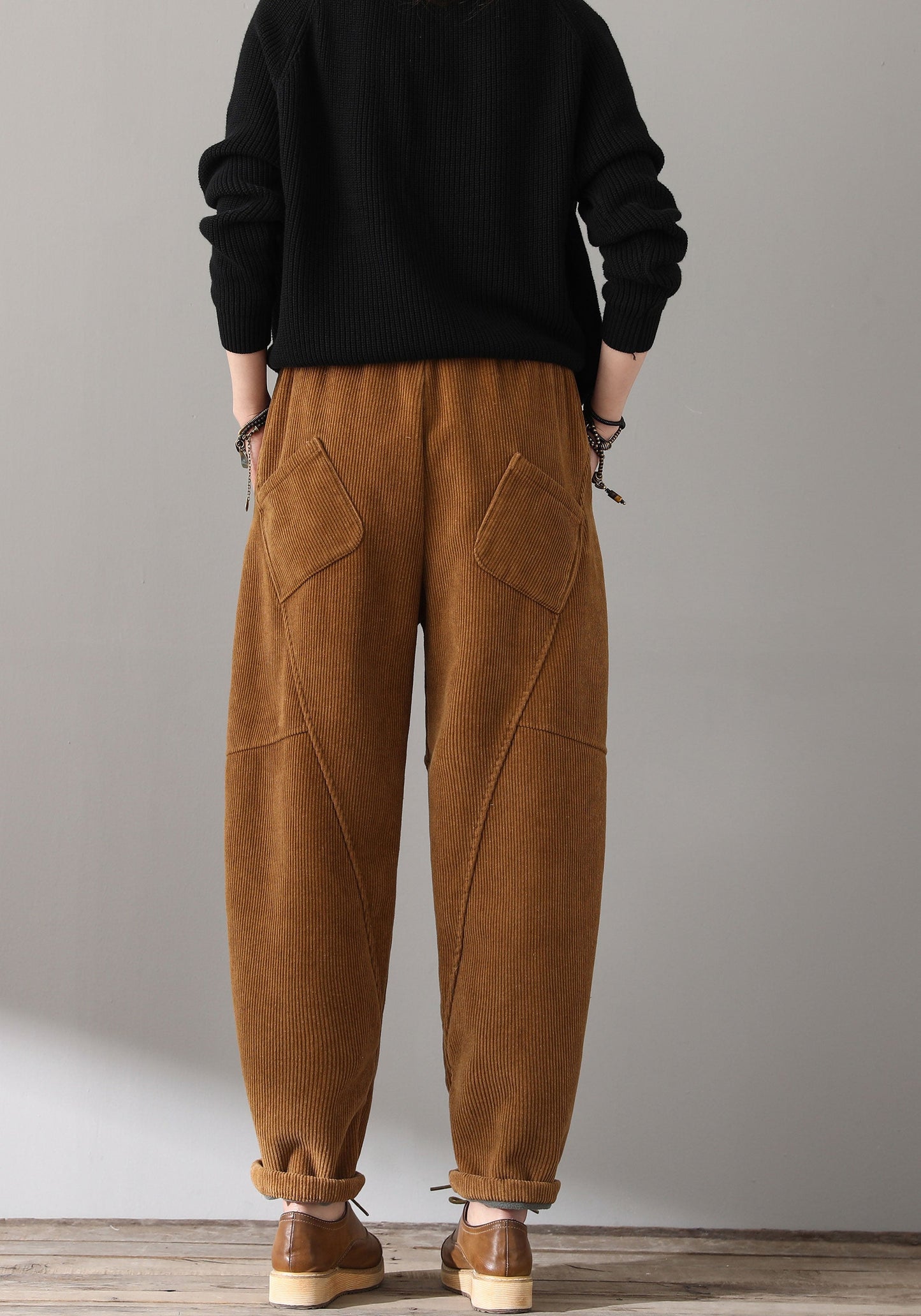 Women Retro Loose Corduroy Pants C1812#