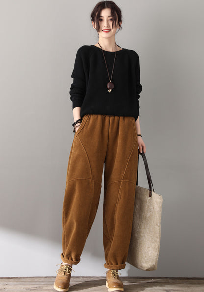 Retro Loose warm Corduroy Pants C1812