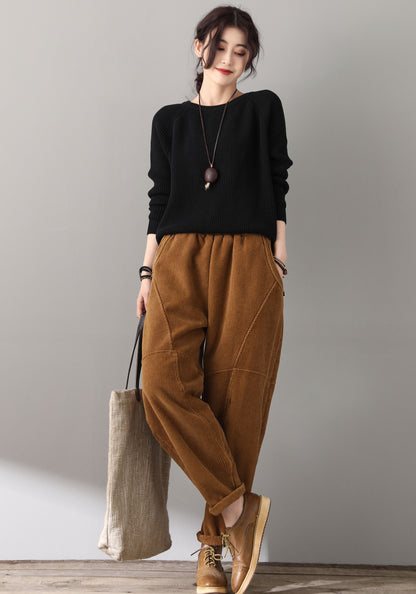 Retro Loose warm Corduroy Pants C1812