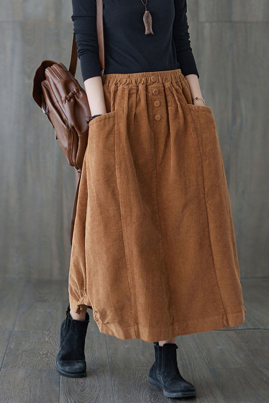 Casual Corduroy maxi skirt C1820