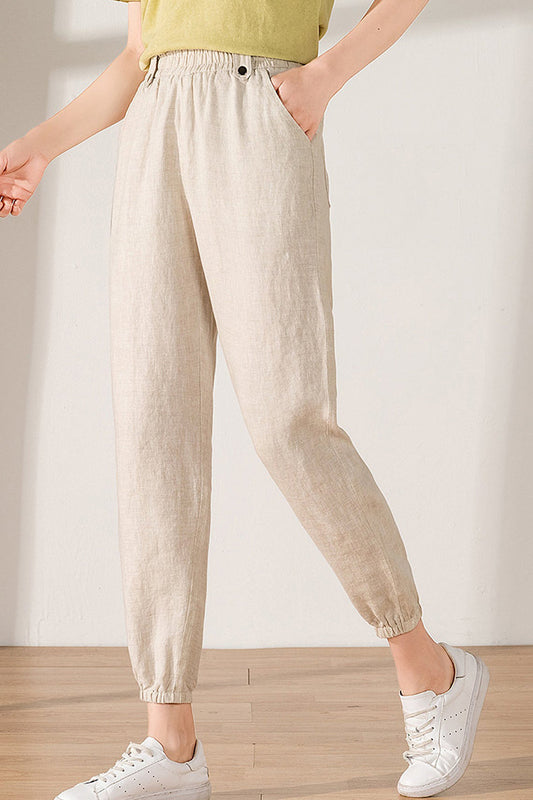 Women Wide Leg Linen Pants C1827#CK2100114