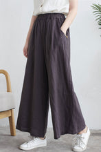 Load image into Gallery viewer, Gray Palazzo Linen Pants C1916
