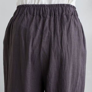 Gray Palazzo Linen Pants C1916