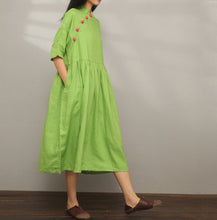 Load image into Gallery viewer, Half Sleeves Casual Midi Linen Dress C1981
