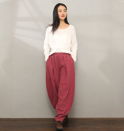 Baggy Women Linen Pants C1986