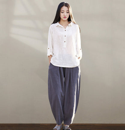 Baggy Women Linen Pants C1986