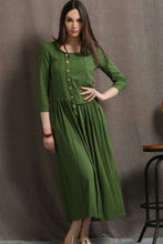 Load image into Gallery viewer, Asymmetrical Linen Maxi Dress C0416#
