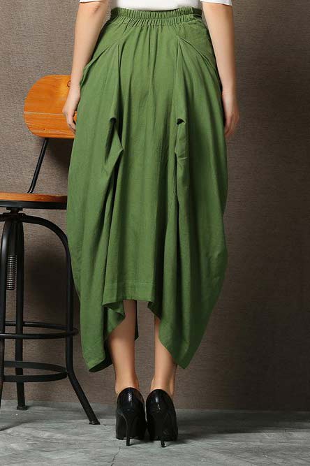 Casual linen maxi skirt C871#
