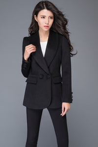 Casual fashion Black Wool short Jacket C993 XS#YY04417