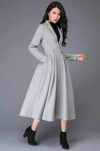 vintage inspired long wool princess coat C996