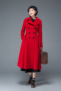 Double Breasted Maxi Wool Coat C1019