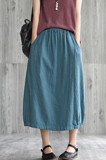 Commuter vintage natural waist a-line skirt CYM033-190065