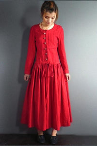 Plain pleated skirt with round neck and middle waist 190231