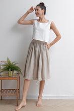 Load image into Gallery viewer, Pleated Midi A Line Linen Skirt C2927
