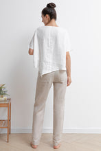 Load image into Gallery viewer, Beige Women Casual Linen Pants C2934
