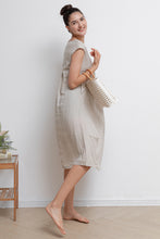 Load image into Gallery viewer, Beige Casual Midi Linen Dress C2939
