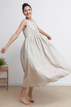 Load image into Gallery viewer, Women Sleeveless Long Linen Dress C2941

