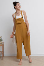 Load image into Gallery viewer, Yellow Casual Long Linen Overalls C2943
