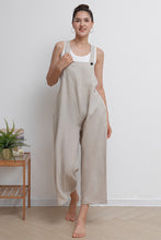 Load image into Gallery viewer, Women Casual Beige Linen Overalls C2944
