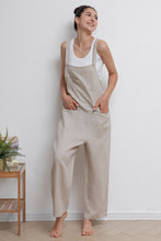 Load image into Gallery viewer, Beige Casual Loose Linen Overalls C2945
