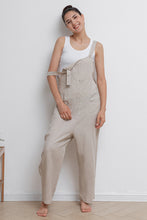 Load image into Gallery viewer, Beige Casual Loose Linen Overalls C2945
