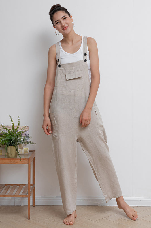 Spring Summer Casual Linen Overalls C2946