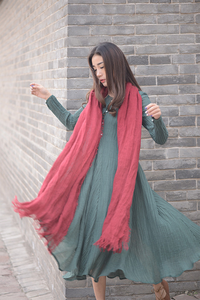 green fashion dress