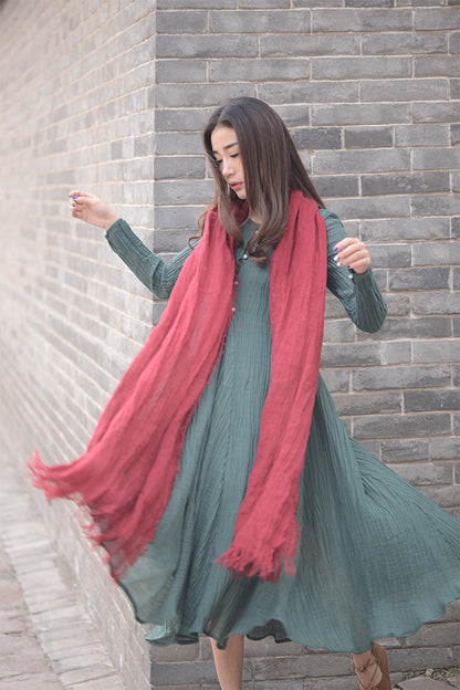 green fashion dress