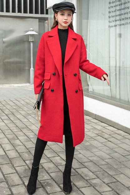Women Loose Long Wool Coat C1763