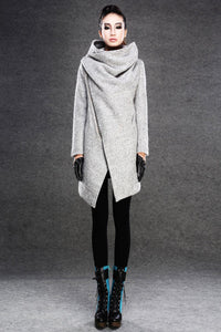 Women's Asymmetrical Wool Coat C134#