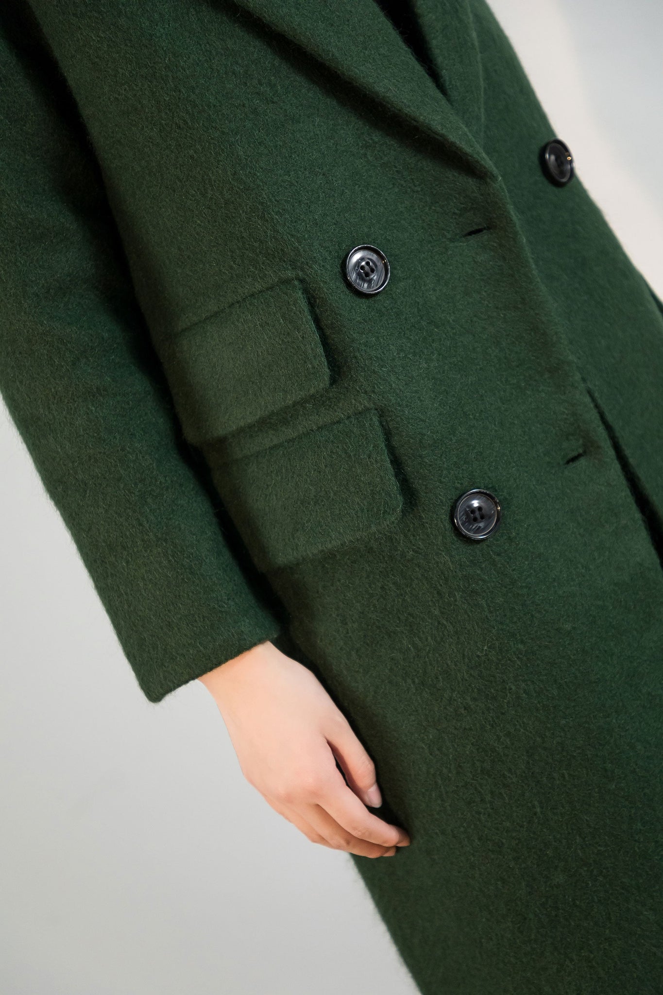 Emerald Green Wool Coat Long Wool Coat Double-breasted Wool Coat Winter Coat  Women Belted Trench Coat A-line Wool Coat Ylistyle C1765 