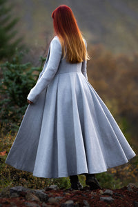 Gray Swing Wool Coat C3063