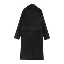 Load image into Gallery viewer, Black Long Corduroy Coat C2450
