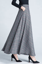 Load image into Gallery viewer, High Waist Plaid Wool Skirt C3126
