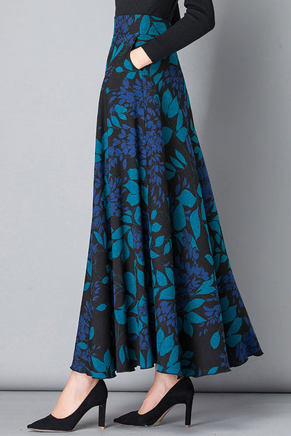 Retro A Line Big Swing Warm Maxi Skirt C2482