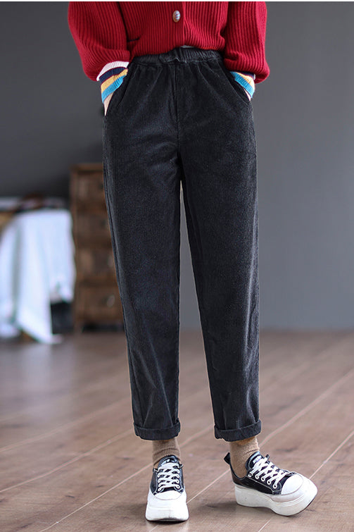 Women Soft Simple Corduroy Pants C2972