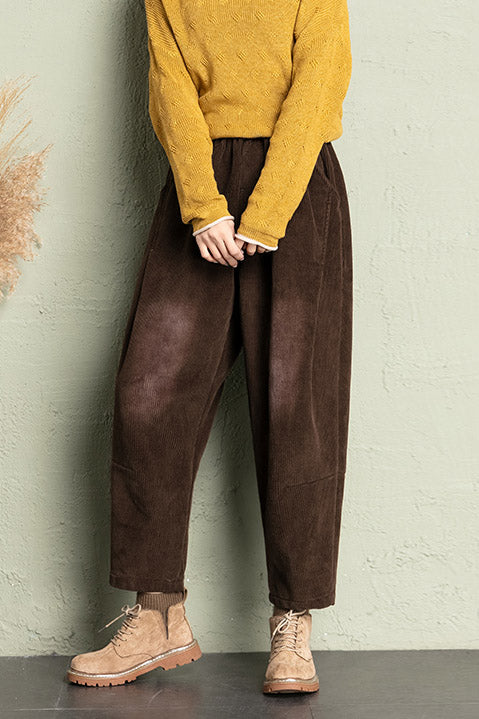 High Waist Thick Corduroy Pants C2964