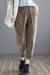 Women Casual Long Corduroy Pants C2970