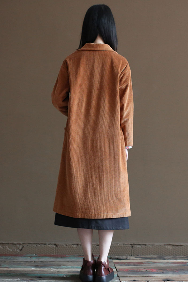Coffee Color Corduroy Coat C2449