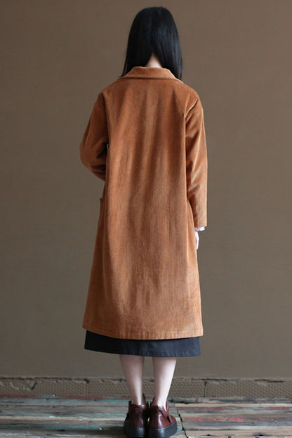 Coffee Color Corduroy Coat C2449