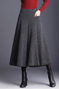 Women Winter Wide Leg Wool Pants C3056
