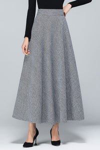 High Waisted Wool Winter Skirt Women C2472