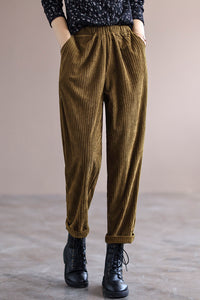 Autumn Winter Simple Long Corduroy Pants C2974