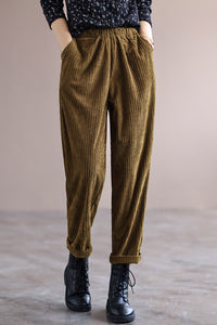 Autumn Winter Simple Long Corduroy Pants C2974