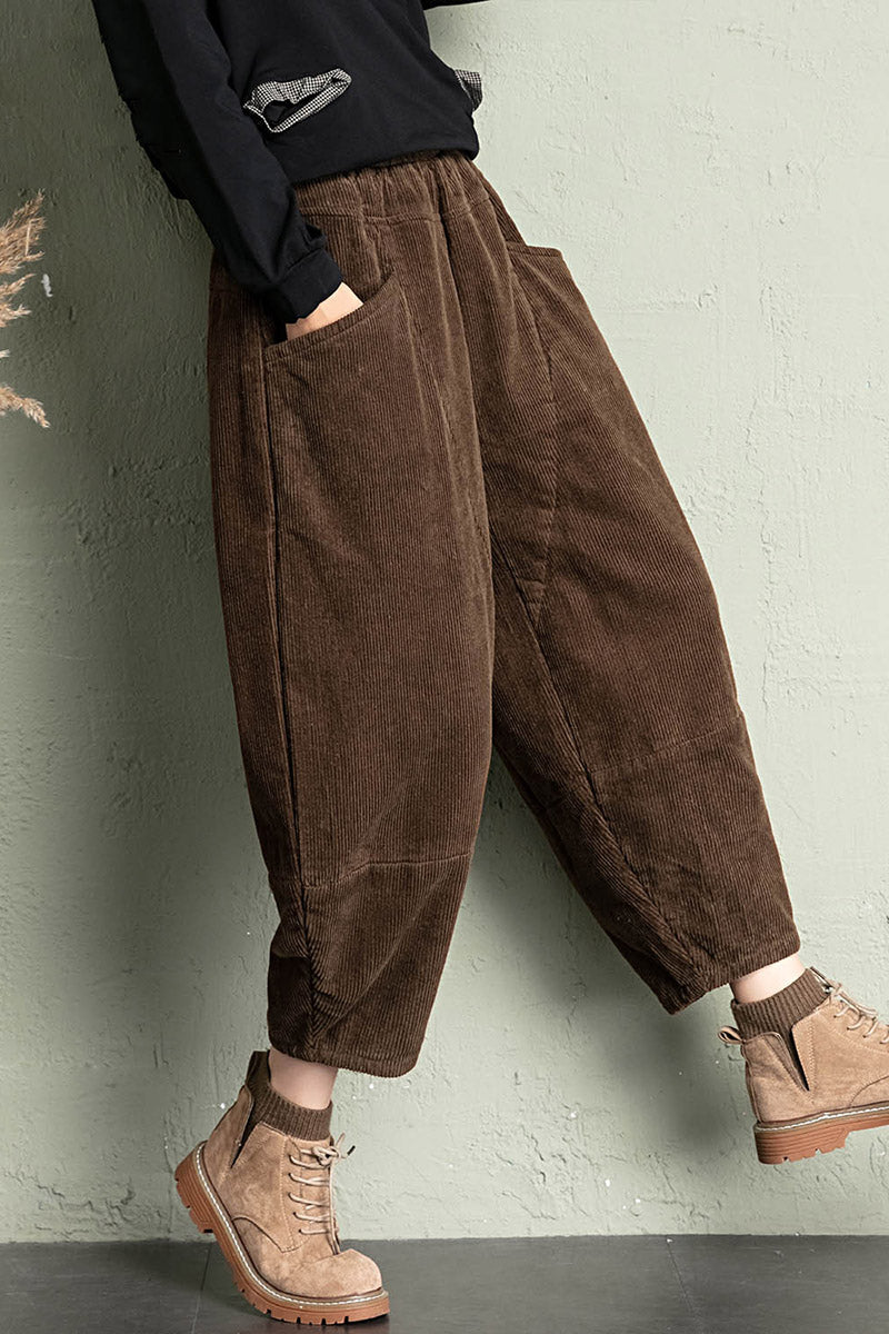 Red Corduroy Pants, High waist Long Corduroy Pants C2547 – Ylistyle